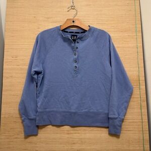 GAP Blue Crew Neck Long Sleeve Pullover Sweatshirt Women's Size S